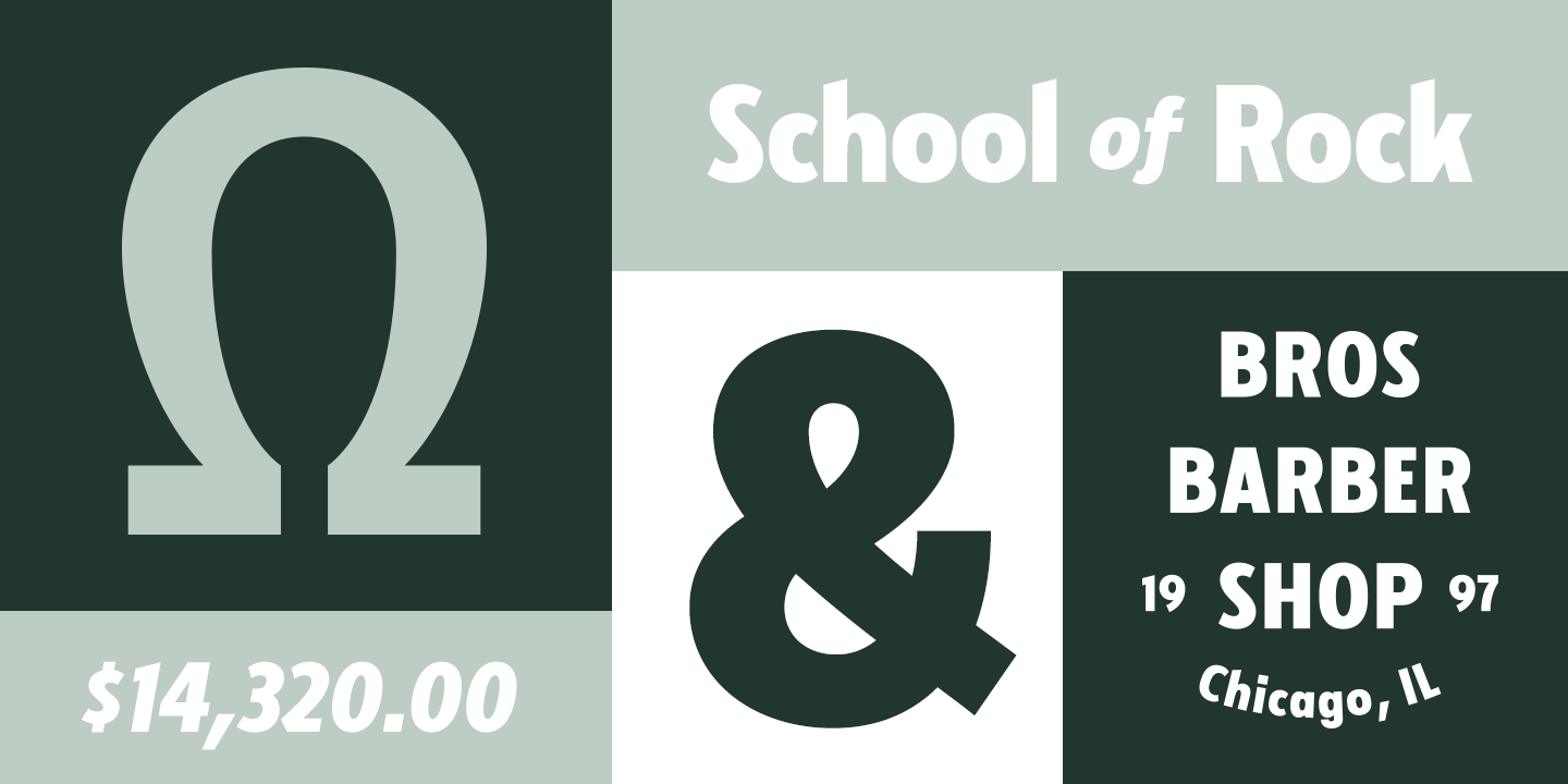 Beispiel einer Fellbaum Grotesk Roman Italic-Schriftart